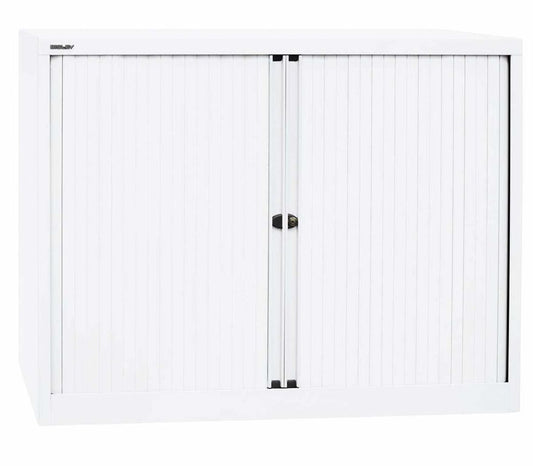 Bisley EUROTAMBOUR Rollladenschrank 2,5 OH 120cm Stahlmöbel Verkehrsweiß