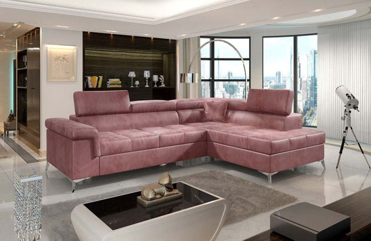 Eridano Ecksofa 275 x 202 cm Rosa (Samt)