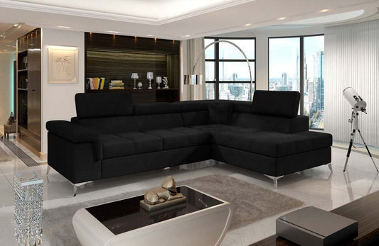 Eridano Ecksofa 275 x 202 cm Schwarz (Webstoff - Ontario)