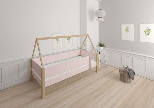 FULLA Kinderbett mit Dach 90 x 160/200 cm Hellrosa