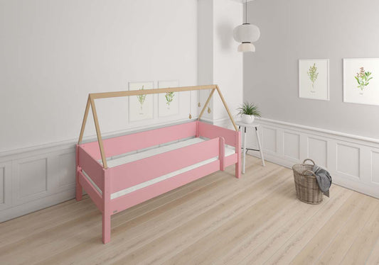 FULLA Kinderbett mit Dach 90 x 160/200 cm Rosa