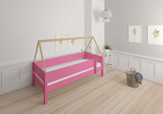 FULLA Kinderbett mit Dach 90 x 160/200 cm Pink