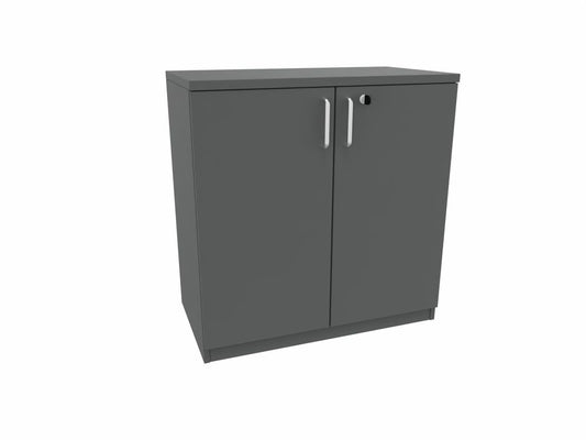 E10 Flügeltürenschrank 2 Ordnerhöhen, 80 cm Breit, Anthrazit