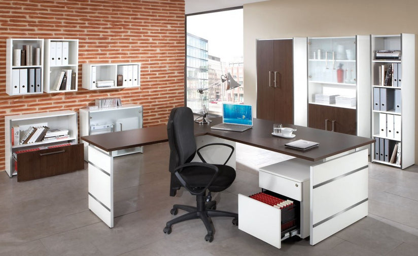 FORM 4 TYP4 Komplettbüro Büro Komplettset Office Weiß/Wenge - Froschkönig24