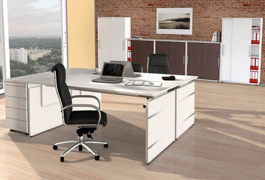 FORM 4 TYP5 Komplettbüro Büro Komplettset Office Weiß/Wenge - Froschkönig24