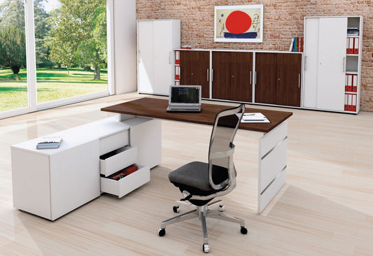 FORM 4 TYP7 Komplettbüro Büro Komplettset Office Weiß/Wenge - Froschkönig24