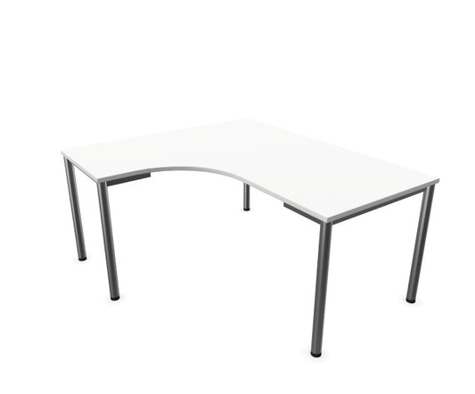 E10 Freiformtisch Rundrohr-Gestell, 60cm tief, Weiß