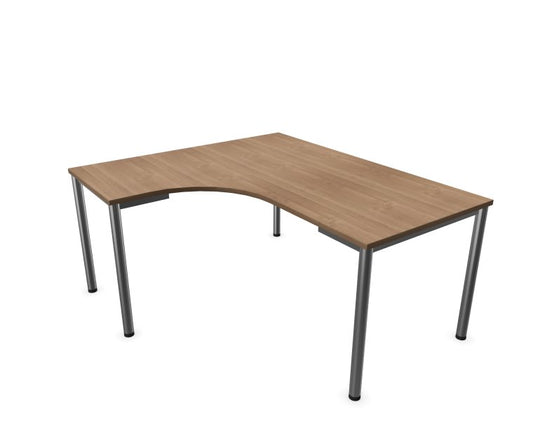 E10 Freiformtisch Rundrohr-Gestell, 60/80cm tief, Kirsche Tabako