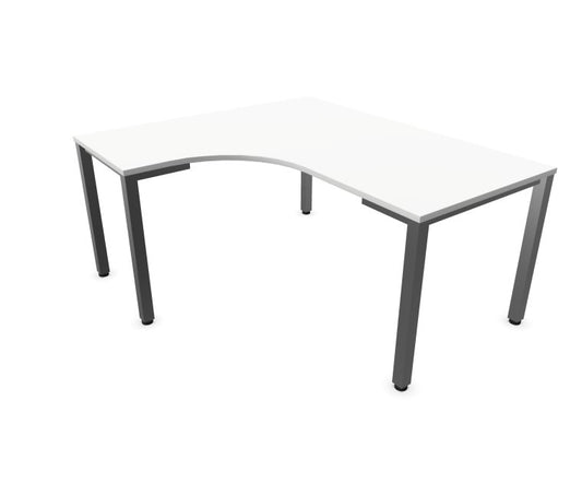 E10 Freiformtisch Quadratrohr-Gestell, 60cm Tief, Weiß