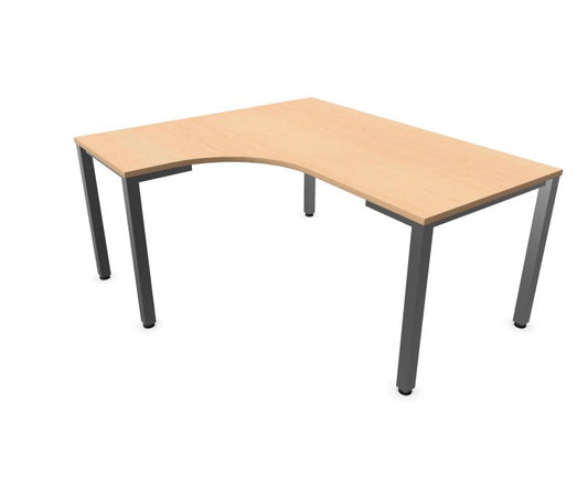 E10 Freiformtisch Quadratrohr-Gestell, 60cm Tief, Ahorn