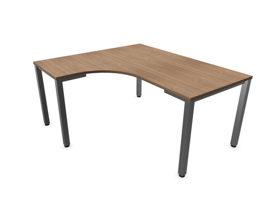 E10 Freiformtisch Quadratrohr-Gestell, 60cm Tief, Kirsche Tabako