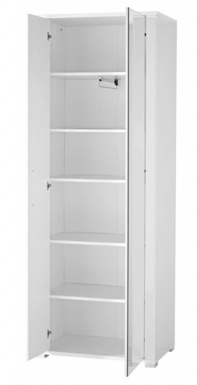 GO Garderobenschrank Dielenschrank Garderobe Flurgaderobe Weiß Hochglanz - Froschkönig24