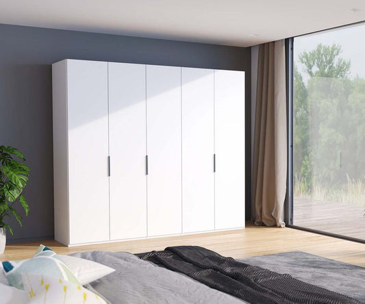 Nolte Presto-E Kleiderschrank 5-türig 250 cm Polarweiß