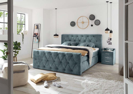 Hammonton Boxspringbett 160x200cm inkl. Bettkasten Blau