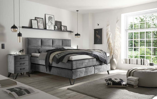 Hamton Boxspringbett 180x200 cm Grau