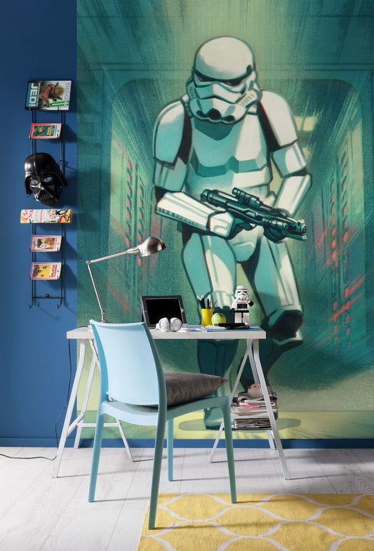 Vlies Fototapete - Mandalorian Stormtrooper Print - Größe 200 x 280 cm