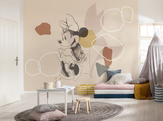 Vlies Fototapete - Minnie Soft Shapes - Größe 350 x 280 cm