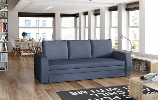 Inversa Schlafsofa 220x83 cm Blau (Velour - Soro)