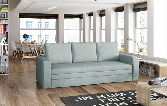 Inversa Schlafsofa 220x83 cm Hellblau (Webstoff)