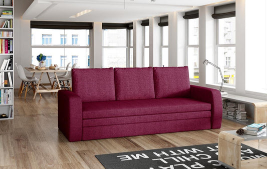 Inversa Schlafsofa 220x83 cm Rot (Webstoff)