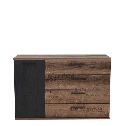 LECCE Sideboard Schlammeiche / Schwarz Eiche