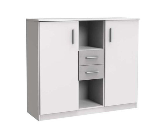 Joker Highboard Weiß / Betonoptik Lichtgrau