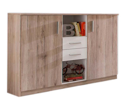 Joker Highboard San Remo Eiche / Weiß