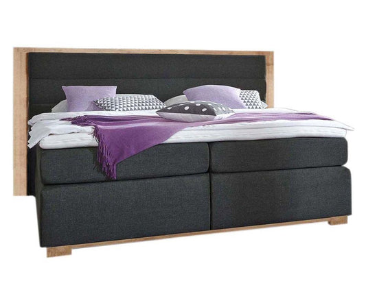 Ohio Boxspringbett 180 x 200 cm Graphit Inari / Plankeneiche