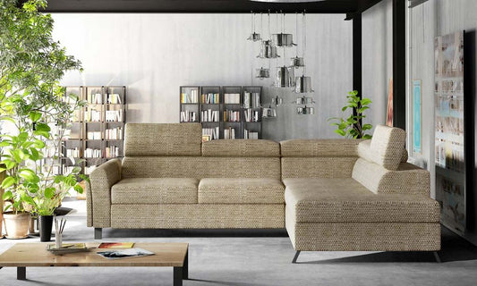 Kairos Ecksofa 265 x 197 cm Hellbraun (Webstoff)