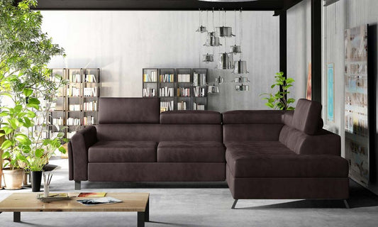 Kairos Ecksofa 265 x 197 cm Braun (Samt - Matt)