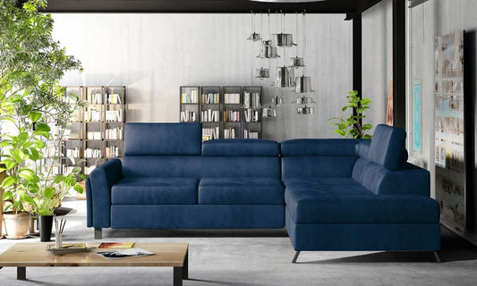 Kairos Ecksofa 265 x 197 cm Blau (Samt)