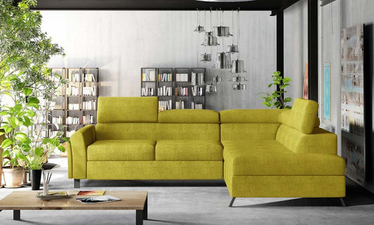 Kairos Ecksofa 265 x 197 cm Gelb (Velour)