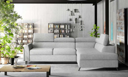 Kairos Ecksofa 265 x 197 cm Hellgrau (Webstoff - Sawana)