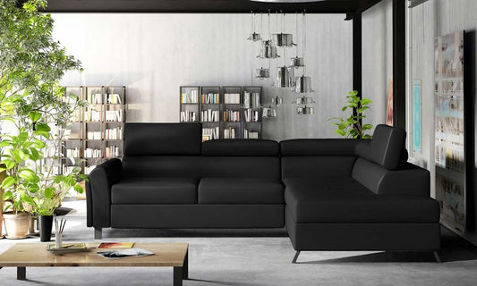 Kairos Ecksofa 265 x 197 cm Schwarz (Kunstleder)