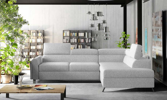 Kairos Ecksofa 265 x 197 cm Hellgrau (Webstoff)