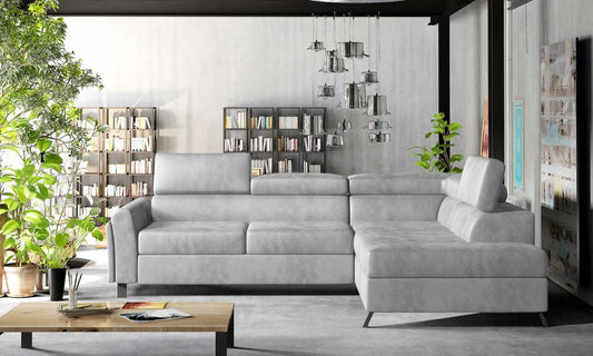 Kairos Ecksofa 265 x 197 cm Silber (Samt)