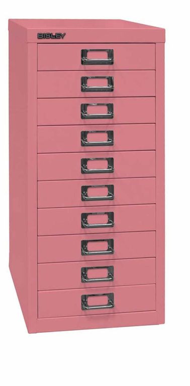 Bisley MultiDrawer Schubladenschrank DIN A4 mit 10 Schub Stahlmöbel Pink