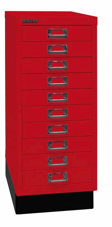 Bisley MultiDrawer Schubladenschrank DIN A4 mit 10 Schub Stahlmöbel Kardinalrot