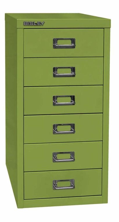 Bisley MultiDrawer Schubladenschrank DIN A4 mit 6 Schub Stahlmöbel Grün