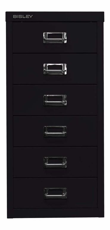 Bisley MultiDrawer Schubladenschrank DIN A4 mit 6 Schub Stahlmöbel Schwarz