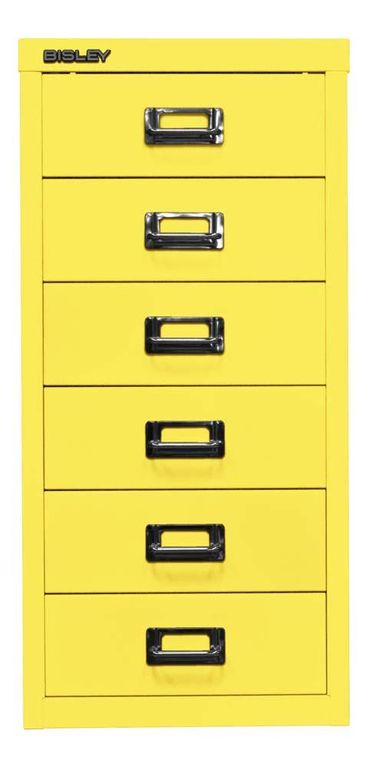 Bisley MultiDrawer Schubladenschrank DIN A4 mit 6 Schub Stahlmöbel Zinkgelb