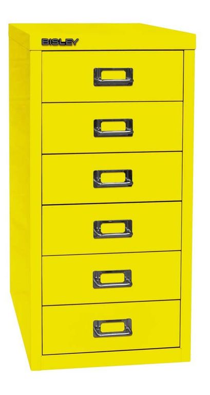 Bisley MultiDrawer Schubladenschrank DIN A4 mit 6 Schub Stahlmöbel Zinkgelb