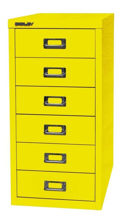 Bisley MultiDrawer Schubladenschrank DIN A4 mit 6 Schub Stahlmöbel Zinkgelb