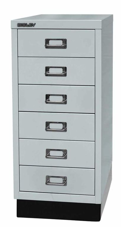 Bisley MultiDrawer Schubladenschrank DIN A4 mit 6 Schub Stahlmöbel Lichtgrau