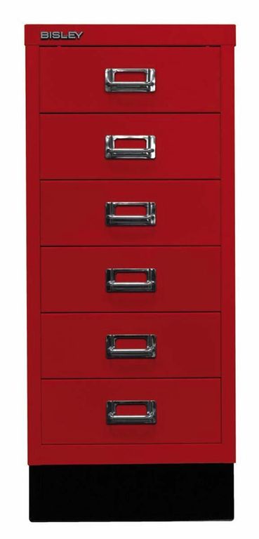 Bisley MultiDrawer Schubladenschrank DIN A4 mit 6 Schub Stahlmöbel Kardinalrot