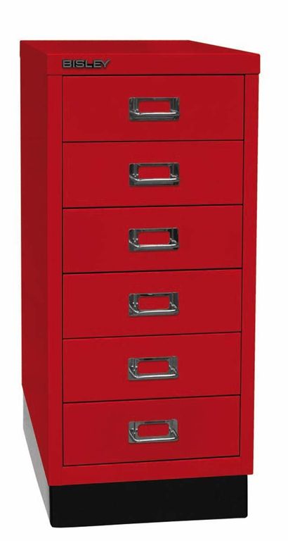 Bisley MultiDrawer Schubladenschrank DIN A4 mit 6 Schub Stahlmöbel Kardinalrot