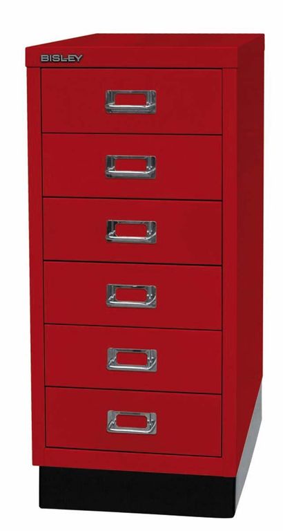 Bisley MultiDrawer Schubladenschrank DIN A4 mit 6 Schub Stahlmöbel Kardinalrot