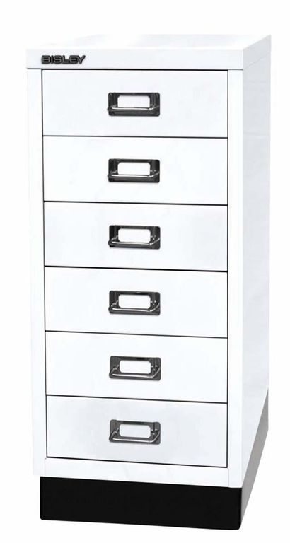 Bisley MultiDrawer Schubladenschrank DIN A4 mit 6 Schub Stahlmöbel Verkehrsweiß