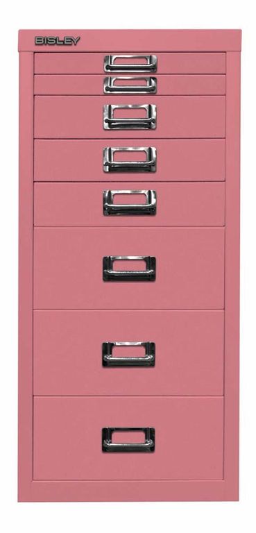 Bisley MultiDrawer Schubladenschrank DIN A4 mit 8 Schub Stahlmöbel Pink