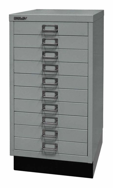 Bisley MultiDrawer Schubladenschrank DIN A3 mit 10 Schub Stahlmöbel Silber